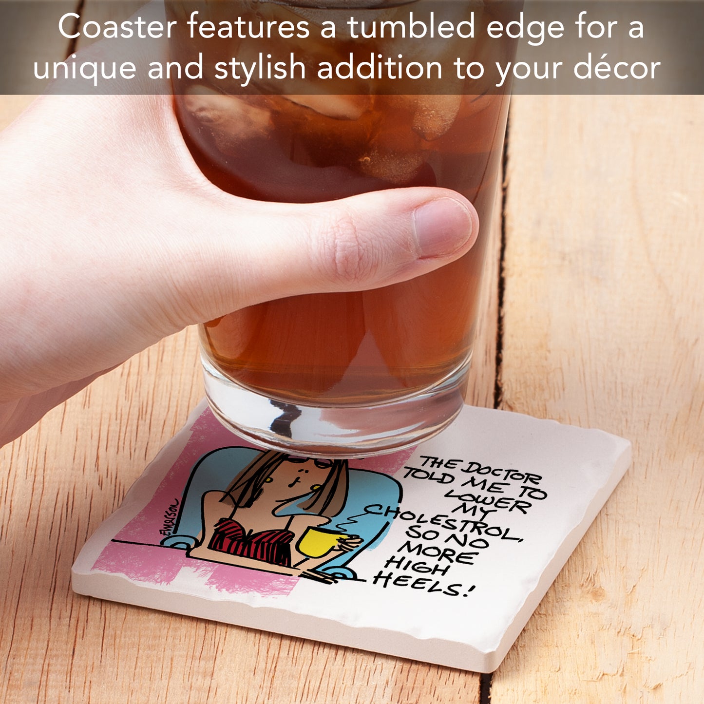 Thirstystone High Heels Single Tumbled Tile Stone Coaster Manufactured in The USA Humorous, Stylish, Single Coasters Allow You to Create Own Set