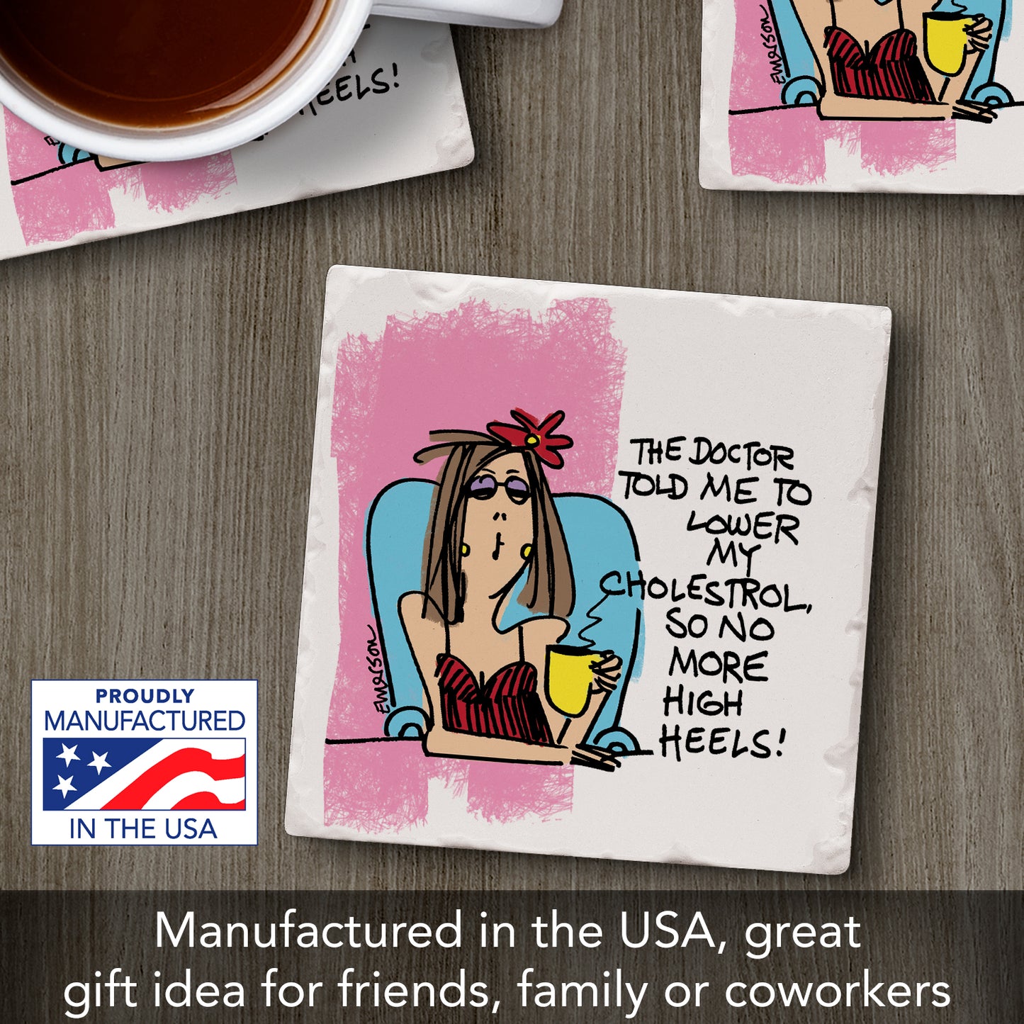 Thirstystone High Heels Single Tumbled Tile Stone Coaster Manufactured in The USA Humorous, Stylish, Single Coasters Allow You to Create Own Set