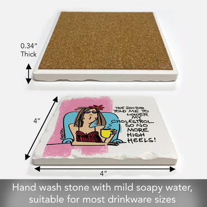 Thirstystone High Heels Single Tumbled Tile Stone Coaster Manufactured in The USA Humorous, Stylish, Single Coasters Allow You to Create Own Set