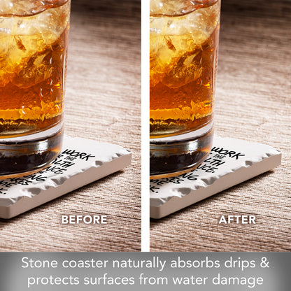 Thirstystone Working Makes Me Sick Single Tumbled Tile Stone Coaster Manufactured in The USA Humorous, Stylish, Single Coasters Allow You to Create Own Set