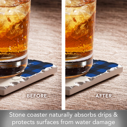 Thirstystone Sunrise Single Tumbled Tile Stone Coaster with Protective Cork Backing Manufactured in The USA 4" Square, Artistic, Easily Wipes Clean