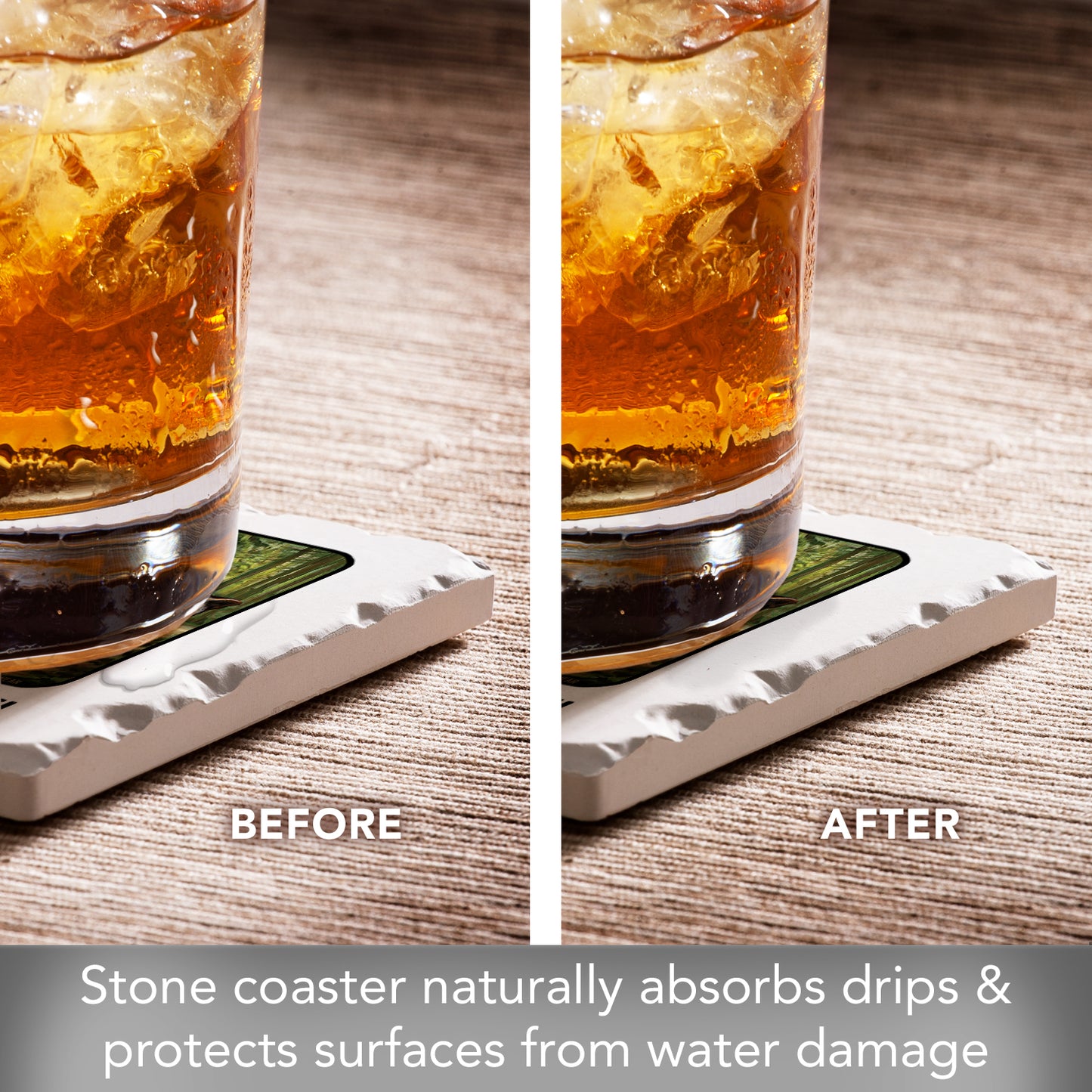Thirstystone That Answers That Single Tumbled Tile Stone Coaster with Protective Cork Backing Manufactured in The USA 4" Square