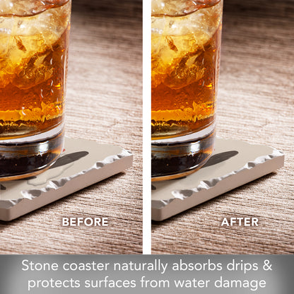 Thirstystone Simple Flower Single Tumbled Tile Stone Coaster with Protective Cork Backing Manufactured in The USA 4" Square, Colorful, Artistic, Easily Wipes Clean