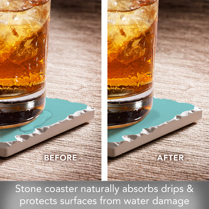 Thirstystone Let's Do This Single Tumbled Tile Stone Coaster with Protective Cork Backing Manufactured in The USA 4" Square, Colorful, Artistiic, Easily Wipes Clean