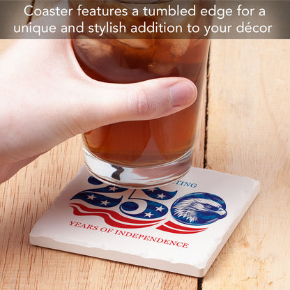 Thirstystone Celebrate 250 Single Tumbled Tile Stone Coaster 4" Square Manufactured in the USA Create Your Own Set