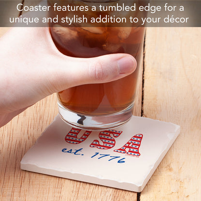 Thirstystone Est. 1776 Single Tumbled Tile Coaster 4" Square Manufactured in the USA Create Your Own Set