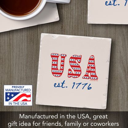 Thirstystone Est. 1776 Single Tumbled Tile Coaster 4" Square Manufactured in the USA Create Your Own Set