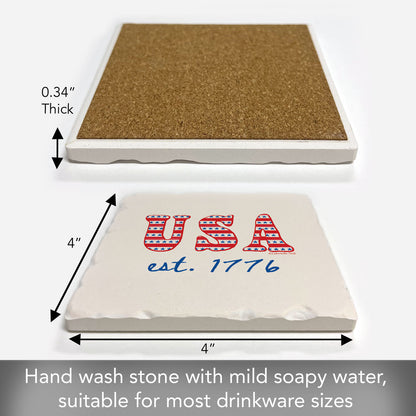 Thirstystone Est. 1776 Single Tumbled Tile Coaster 4" Square Manufactured in the USA Create Your Own Set