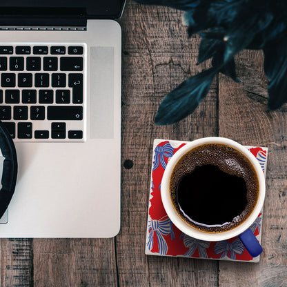 Thirstystone Americana Bows Single Tumbled Tile Coaster 4" Square Manufactured in the USA Create Your Own Set