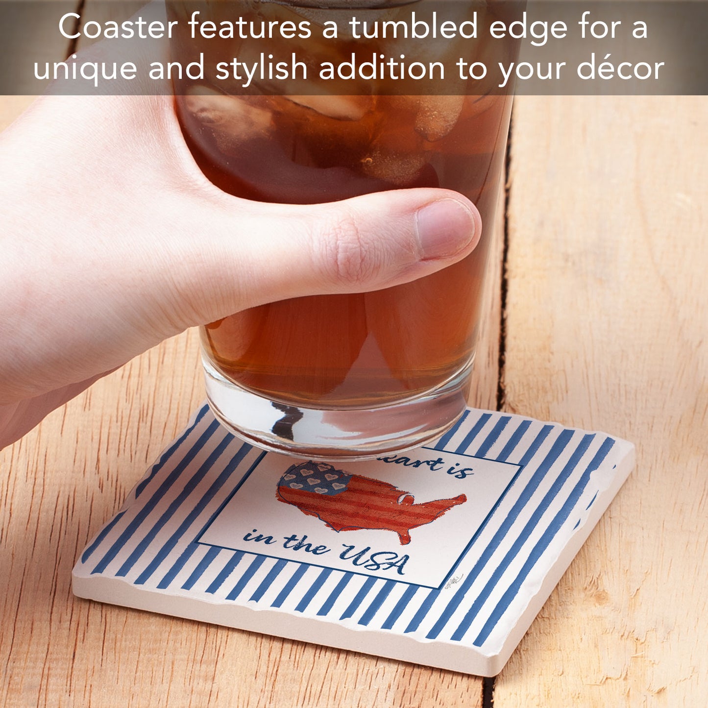 Thirstystone USA Cuties-Home Single Tumbled Tile Coaster 4" Square Manufactured in the USA Create Your Own Set