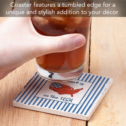 Thirstystone USA Cuties-Home Single Tumbled Tile Coaster 4" Square Manufactured in the USA Create Your Own Set