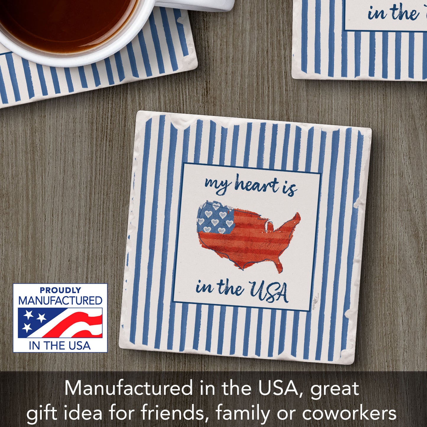 Thirstystone USA Cuties-Home Single Tumbled Tile Coaster 4" Square Manufactured in the USA Create Your Own Set