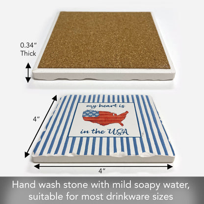 Thirstystone USA Cuties-Home Single Tumbled Tile Coaster 4" Square Manufactured in the USA Create Your Own Set