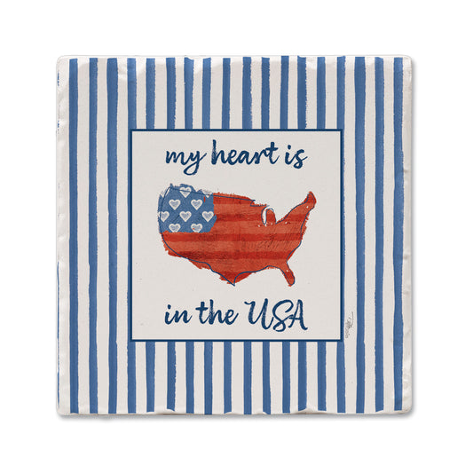 Thirstystone USA Cuties-Home Single Tumbled Tile Coaster 4" Square Manufactured in the USA Create Your Own Set
