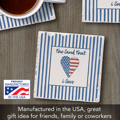 Thirstystone USA Cuties-Heart Single Tumbled Tile Coaster 4" Square Manufactured in the USA Create Your Own Set