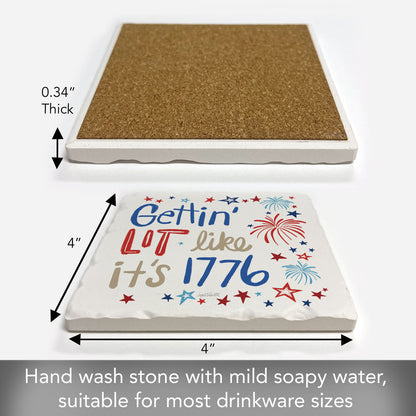 Thirstystone Gettin' Lit Single Tumbled Tile Coaster 4" Square Manufactured in the USA Create Your Own Set