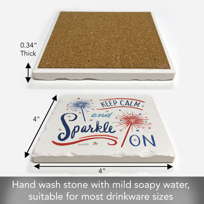 Thirstystone Sparkle On Single Tumbled Tile Coaster 4" Square Manufactured in the USA Create Your Own Set