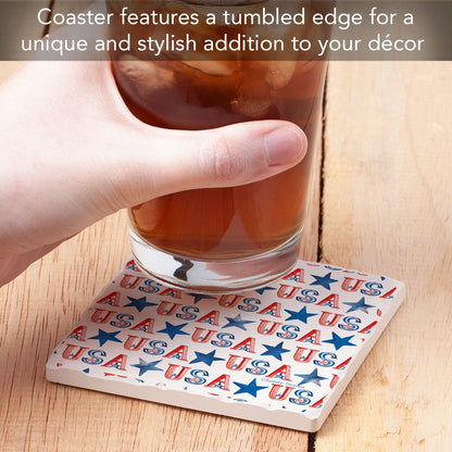 Thirstystone USA Repeat Single Tumbled Tile Coaster 4" Square Manufactured in the USA Create Your Own Set