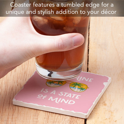 Thirstystone Sunshine State of Mind Single Tumbled Tile Coaster 4" Square Create Your Own Collection