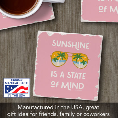 Thirstystone Sunshine State of Mind Single Tumbled Tile Coaster 4" Square Create Your Own Collection