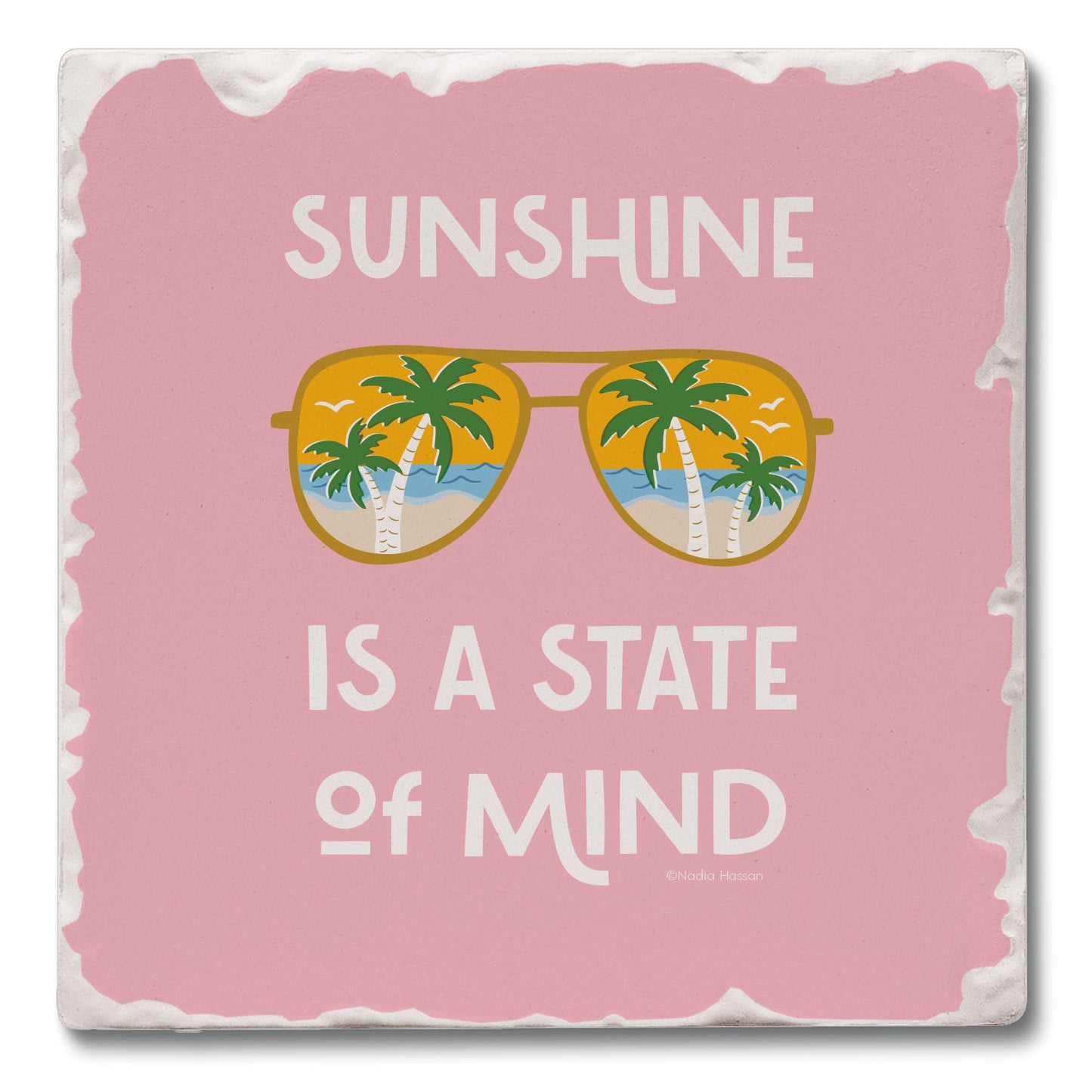 Thirstystone Sunshine State of Mind Single Tumbled Tile Coaster 4" Square Create Your Own Collection