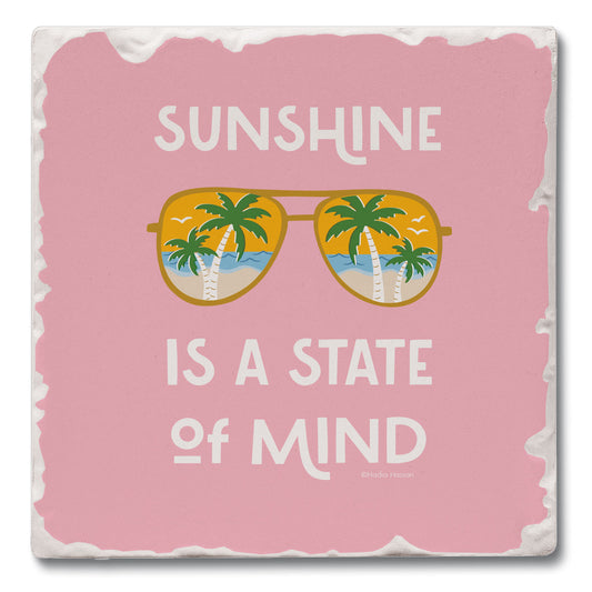 Thirstystone Sunshine State of Mind Single Tumbled Tile Coaster 4" Square Create Your Own Collection
