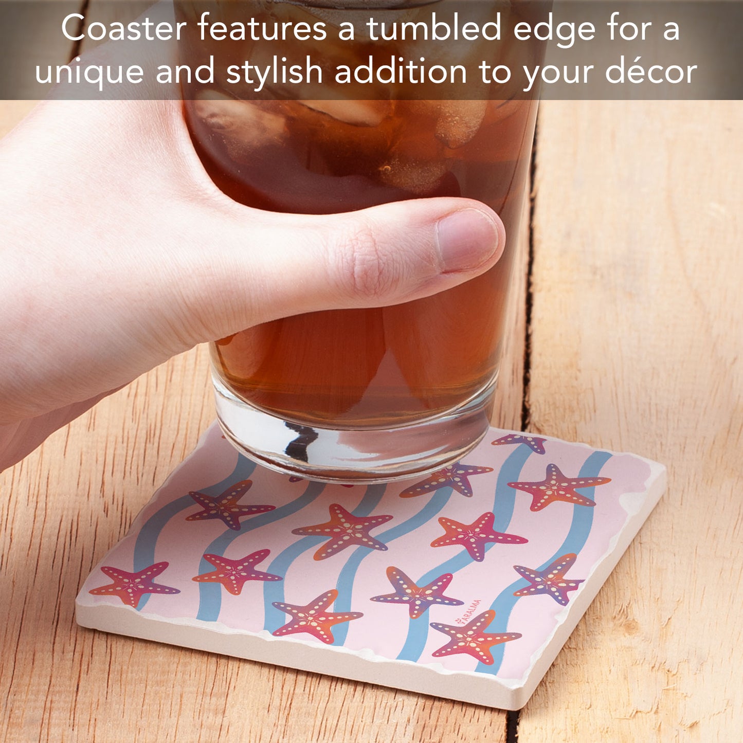 Thirstystone Ocean Breeze Single Tumbled Tile Coaster 4" Square Create Your Own Collection