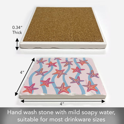 Thirstystone Ocean Breeze Single Tumbled Tile Coaster 4" Square Create Your Own Collection