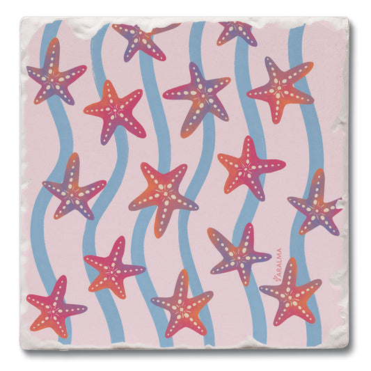 Thirstystone Ocean Breeze Single Tumbled Tile Coaster 4" Square Create Your Own Collection