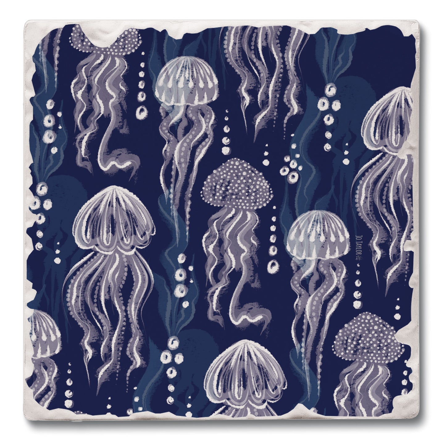 Thirstystone Jellyfish Bloom Single Tumbled Tile Coaster 4" Square Create Your Own Collection