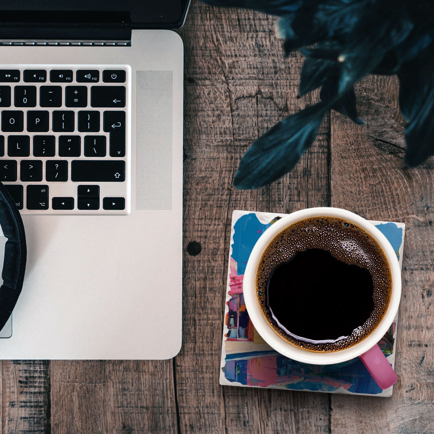 Thirstystone Pink Coastal Home Single Tumbled Tile Coaster 4" Square Create Your Own Collection