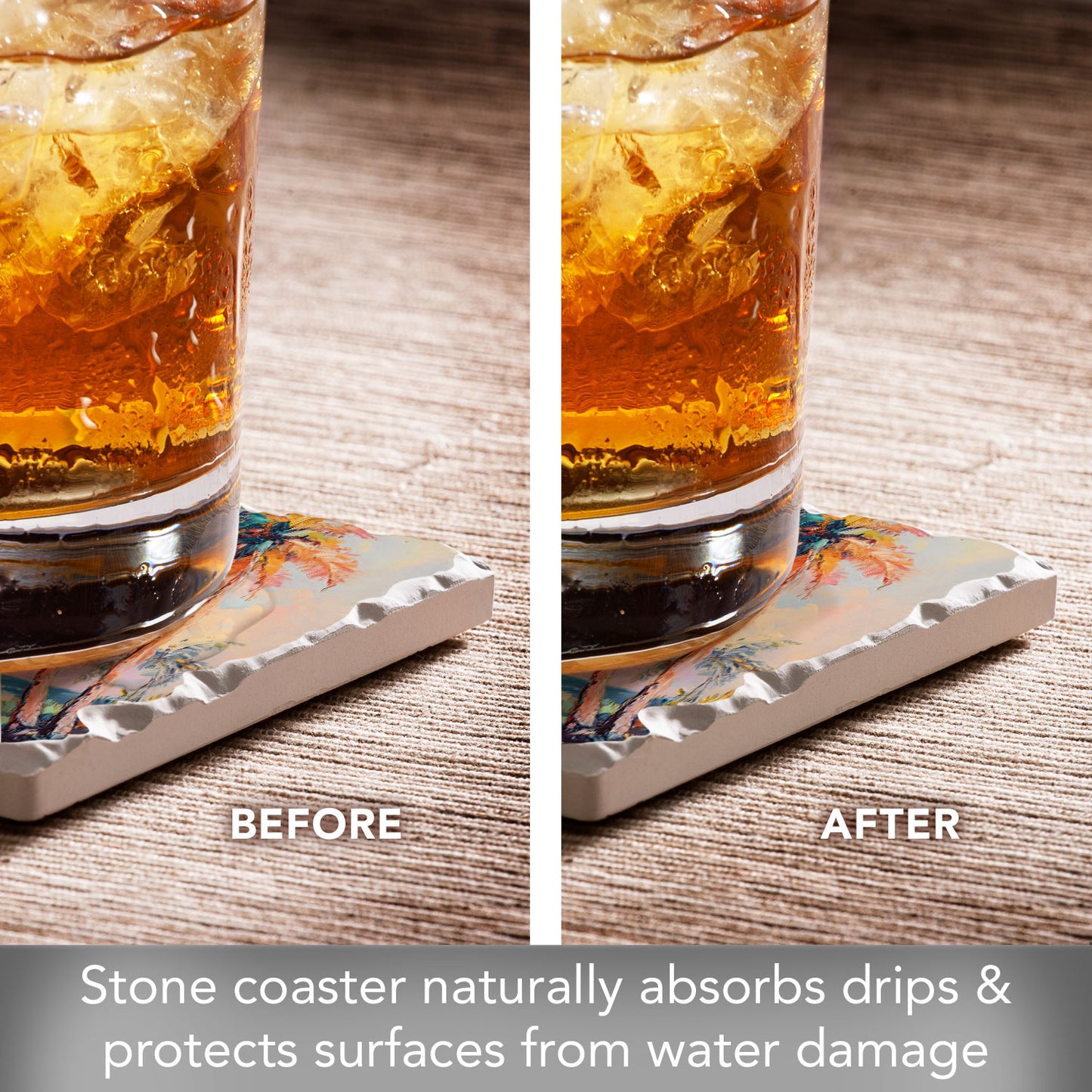 Thirstystone Coastal Scene Single Tumbled Tile Coaster 4" Square Create Your Own Collection