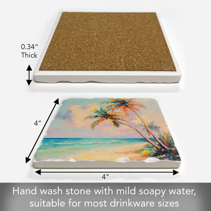 Thirstystone Coastal Scene Single Tumbled Tile Coaster 4" Square Create Your Own Collection