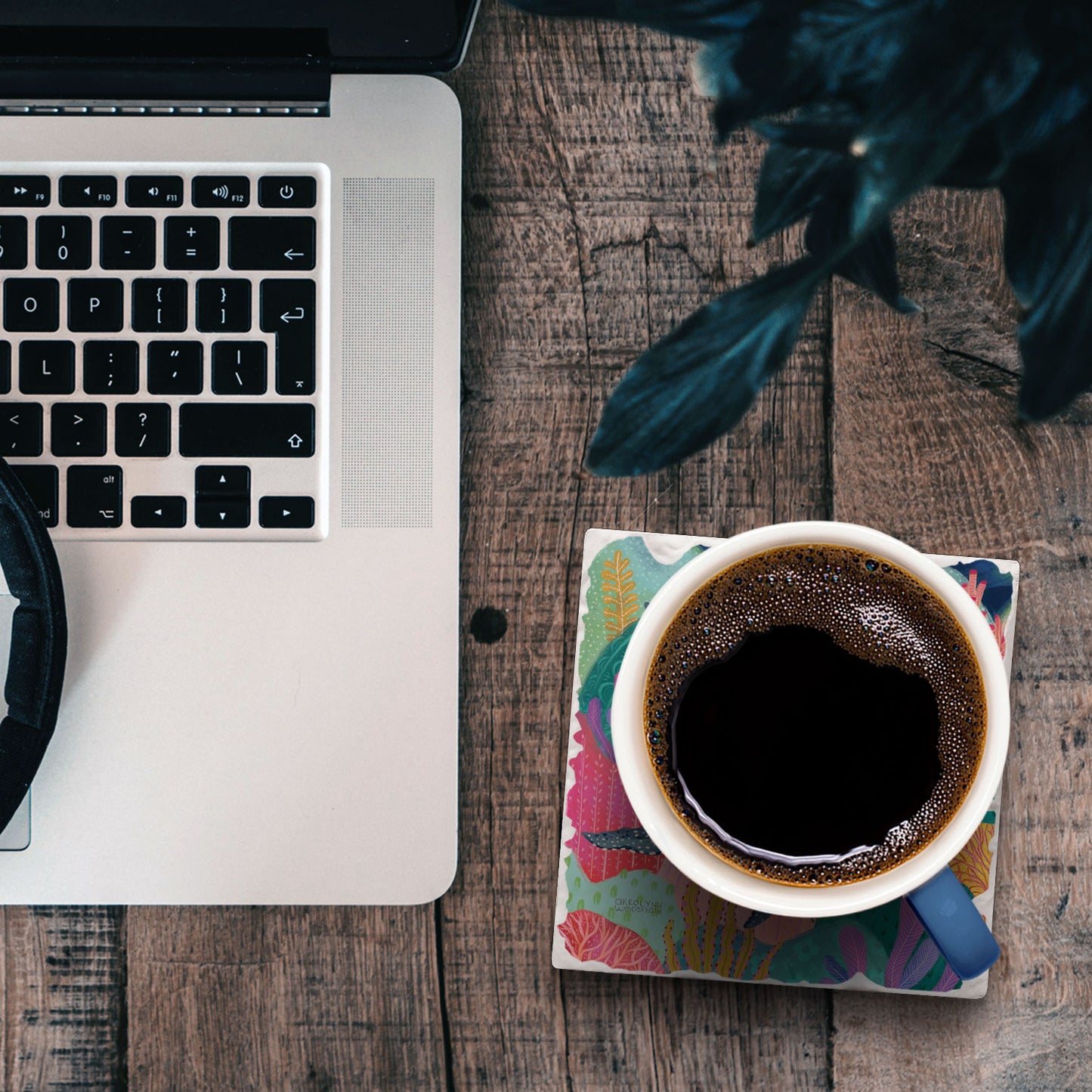 Thirstystone Bright Whale Single Tumbled Tile Coaster 4" Square Create Your Own Collection