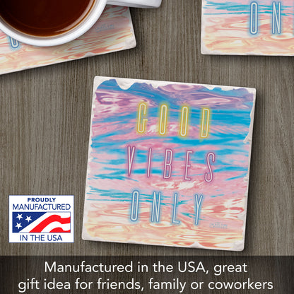 Thirstystone Electro-Vibes Single Tumbled Tile Coaster 4" Square Create Your Own Collection