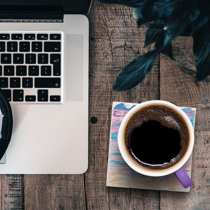 Thirstystone Electro-Vibes Single Tumbled Tile Coaster 4" Square Create Your Own Collection