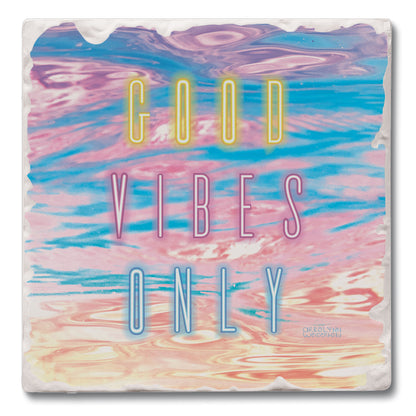 Thirstystone Electro-Vibes Single Tumbled Tile Coaster 4" Square Create Your Own Collection