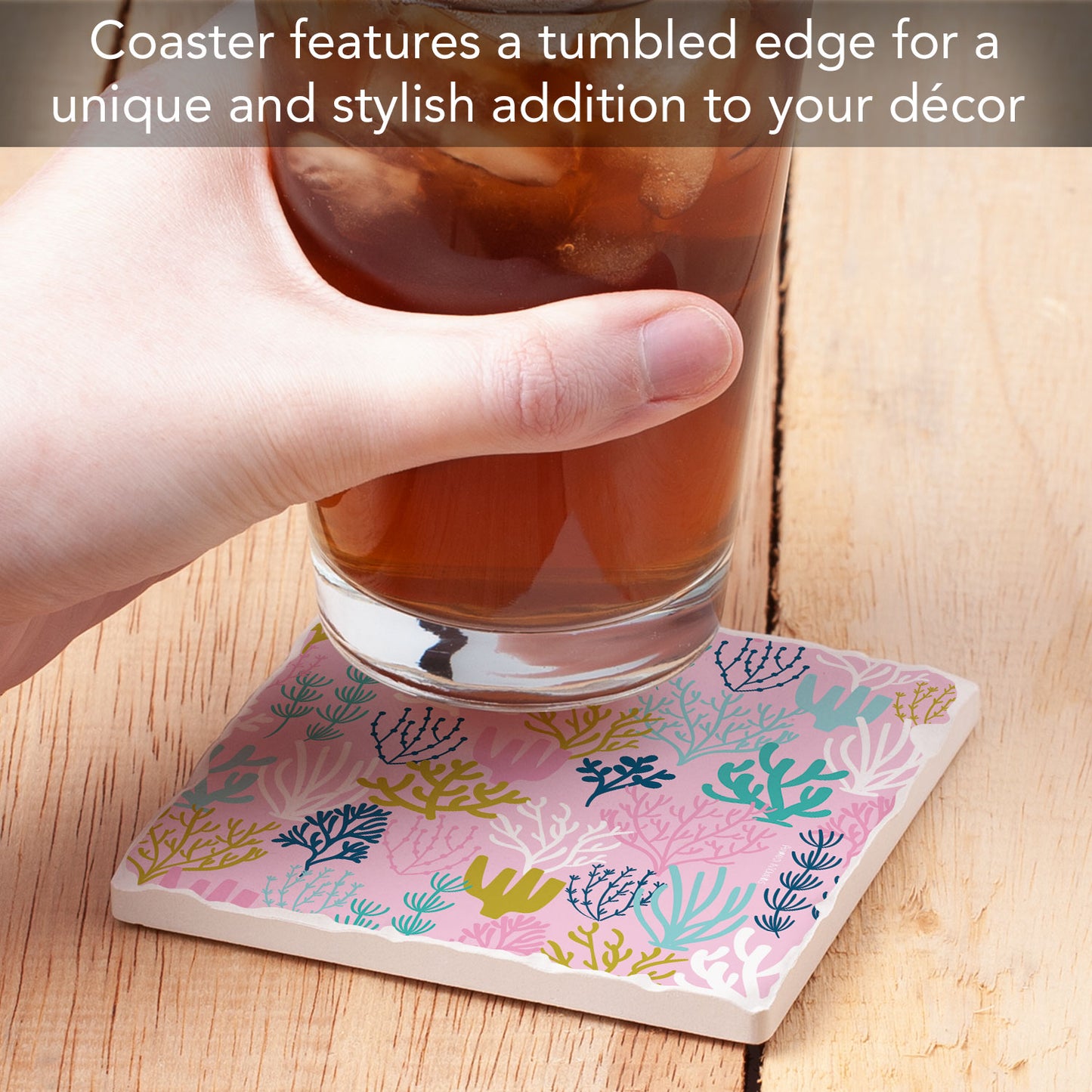 Thirstystone Coral Sea Parade Single Tumbled Tile Coaster 4" Square Create Your Own Collection