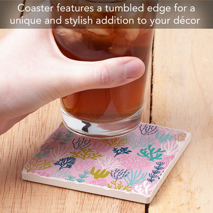 Thirstystone Coral Sea Parade Single Tumbled Tile Coaster 4" Square Create Your Own Collection