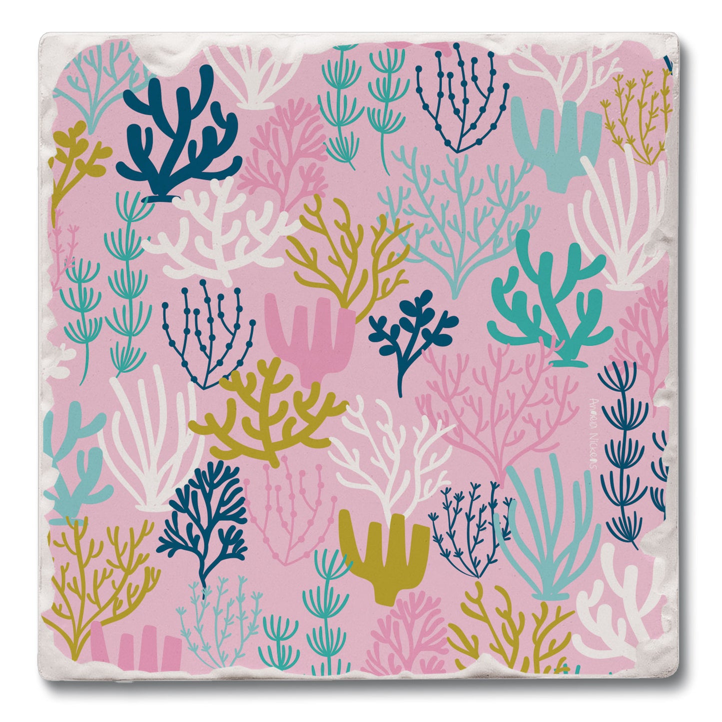 Thirstystone Coral Sea Parade Single Tumbled Tile Coaster 4" Square Create Your Own Collection