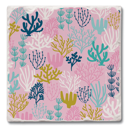 Thirstystone Coral Sea Parade Single Tumbled Tile Coaster 4" Square Create Your Own Collection