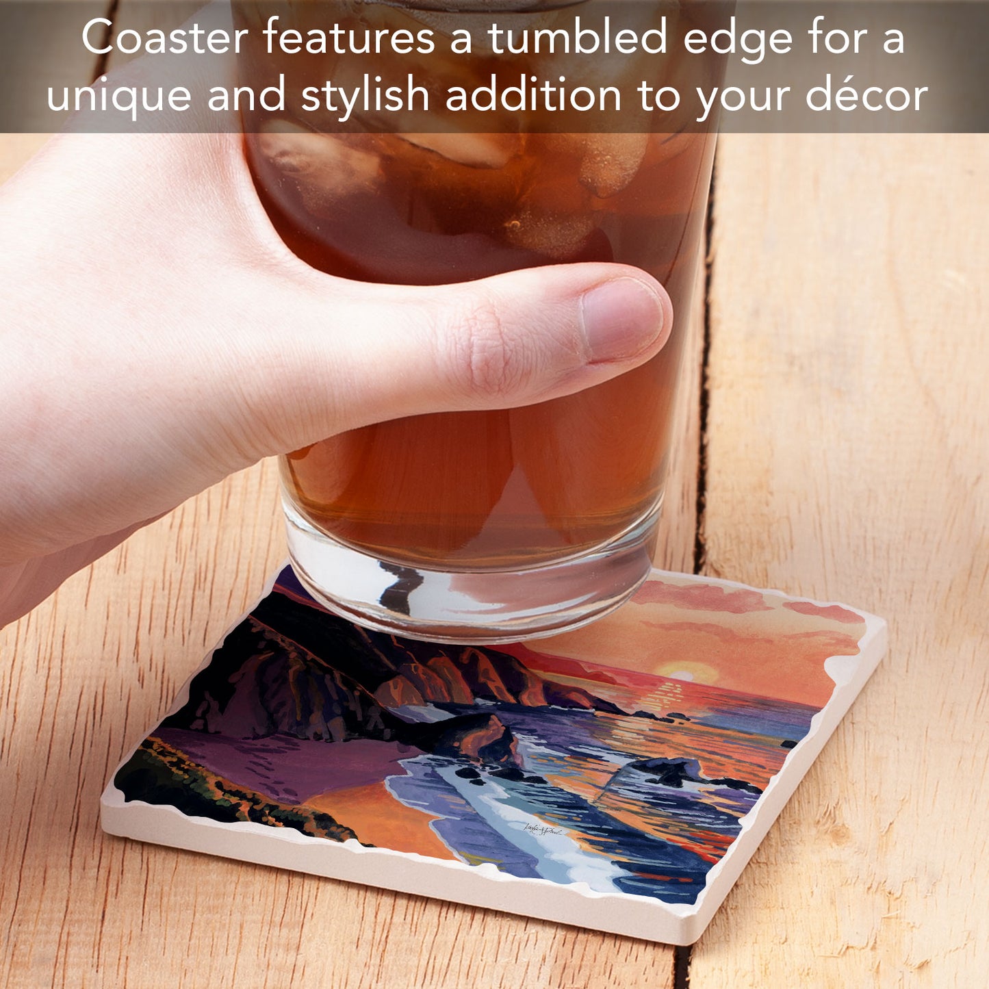 Thirstystone Sunset Dunes Single Tumbled Tile Coaster 4" Square Create Your Own Collection