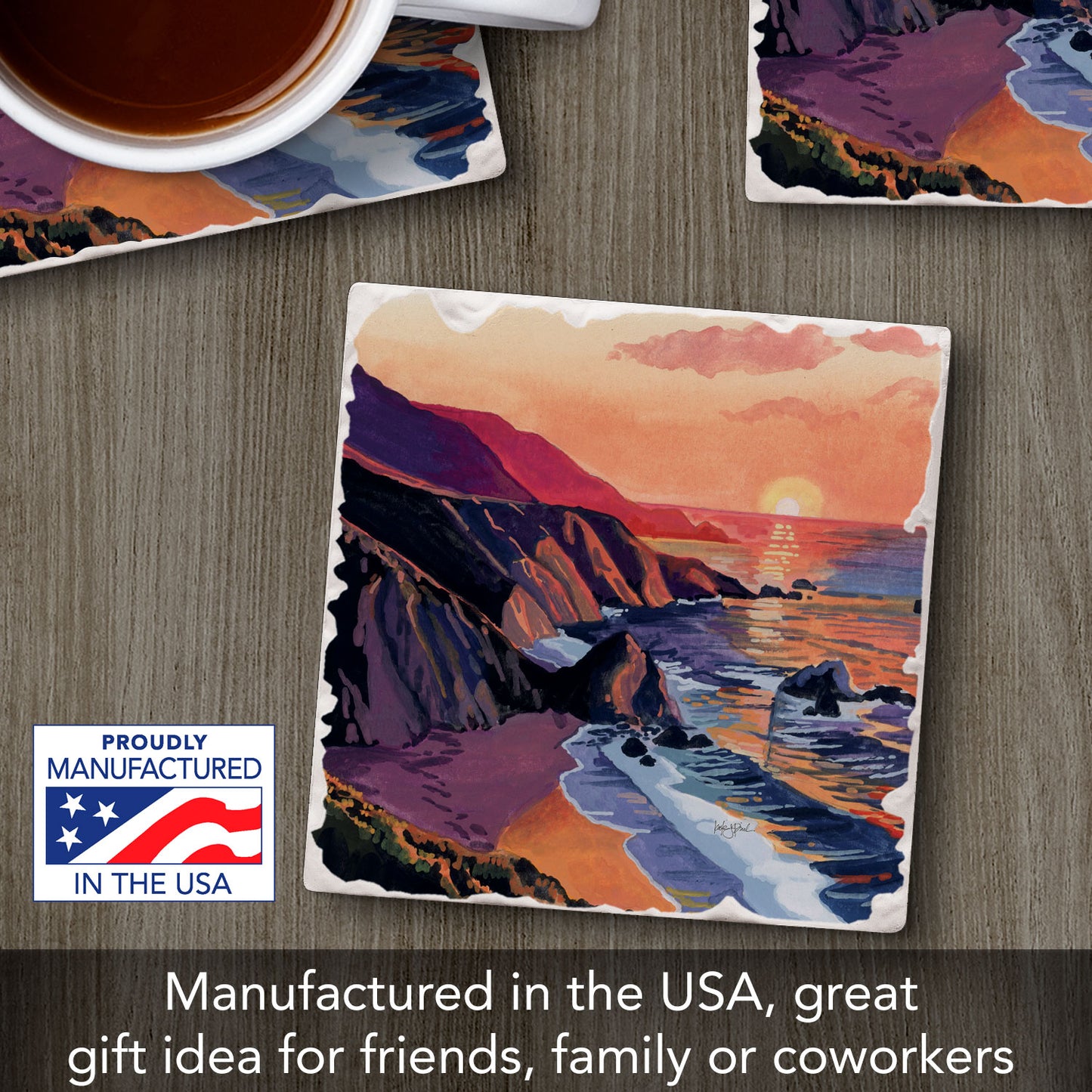 Thirstystone Sunset Dunes Single Tumbled Tile Coaster 4" Square Create Your Own Collection