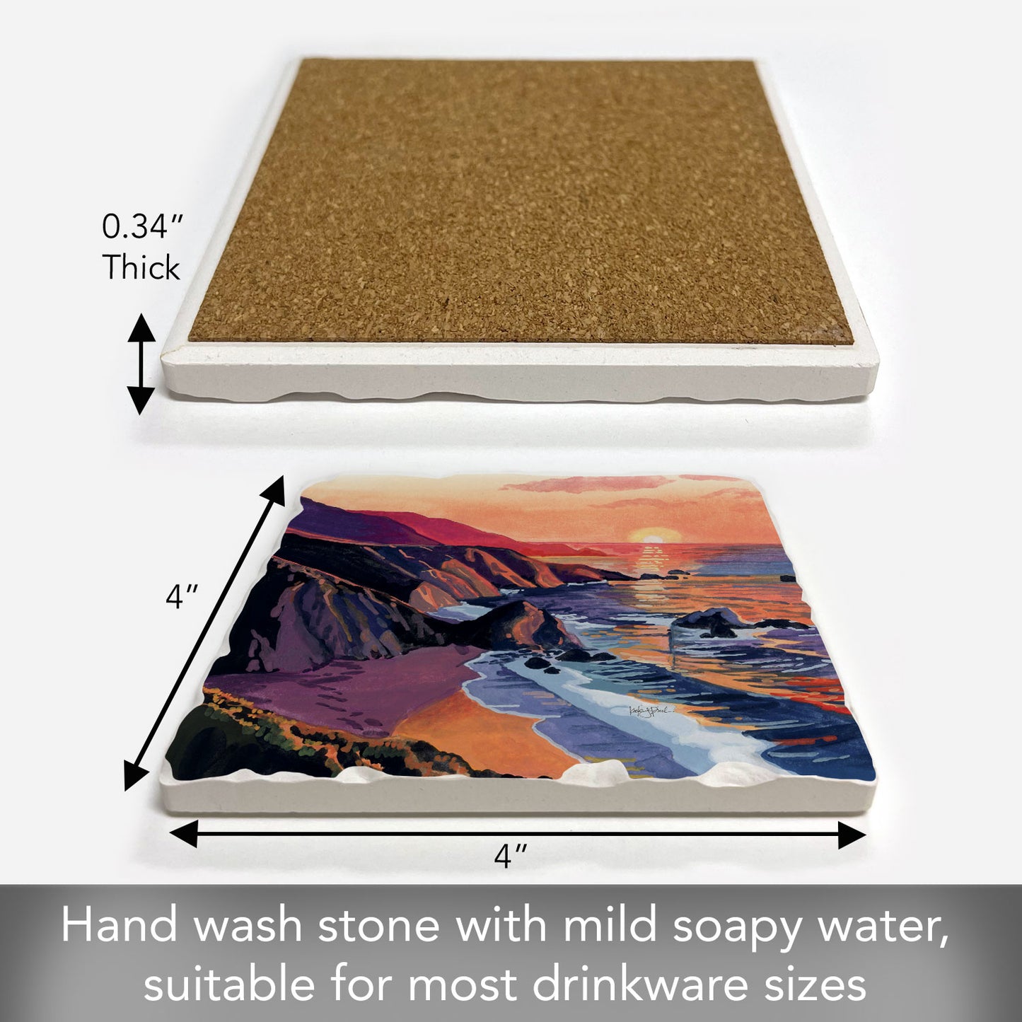 Thirstystone Sunset Dunes Single Tumbled Tile Coaster 4" Square Create Your Own Collection