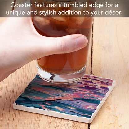 Thirstystone Sunset Reflections Single Tumbled Tile Coaster 4" Square Create Your Own Collection