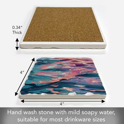 Thirstystone Sunset Reflections Single Tumbled Tile Coaster 4" Square Create Your Own Collection