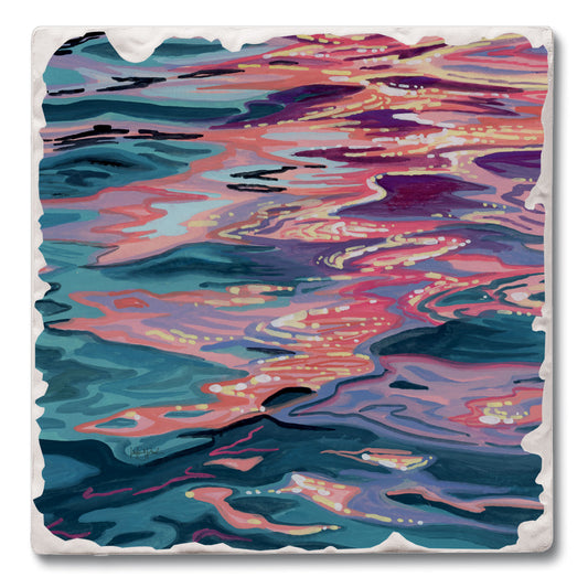 Thirstystone Sunset Reflections Single Tumbled Tile Coaster 4" Square Create Your Own Collection
