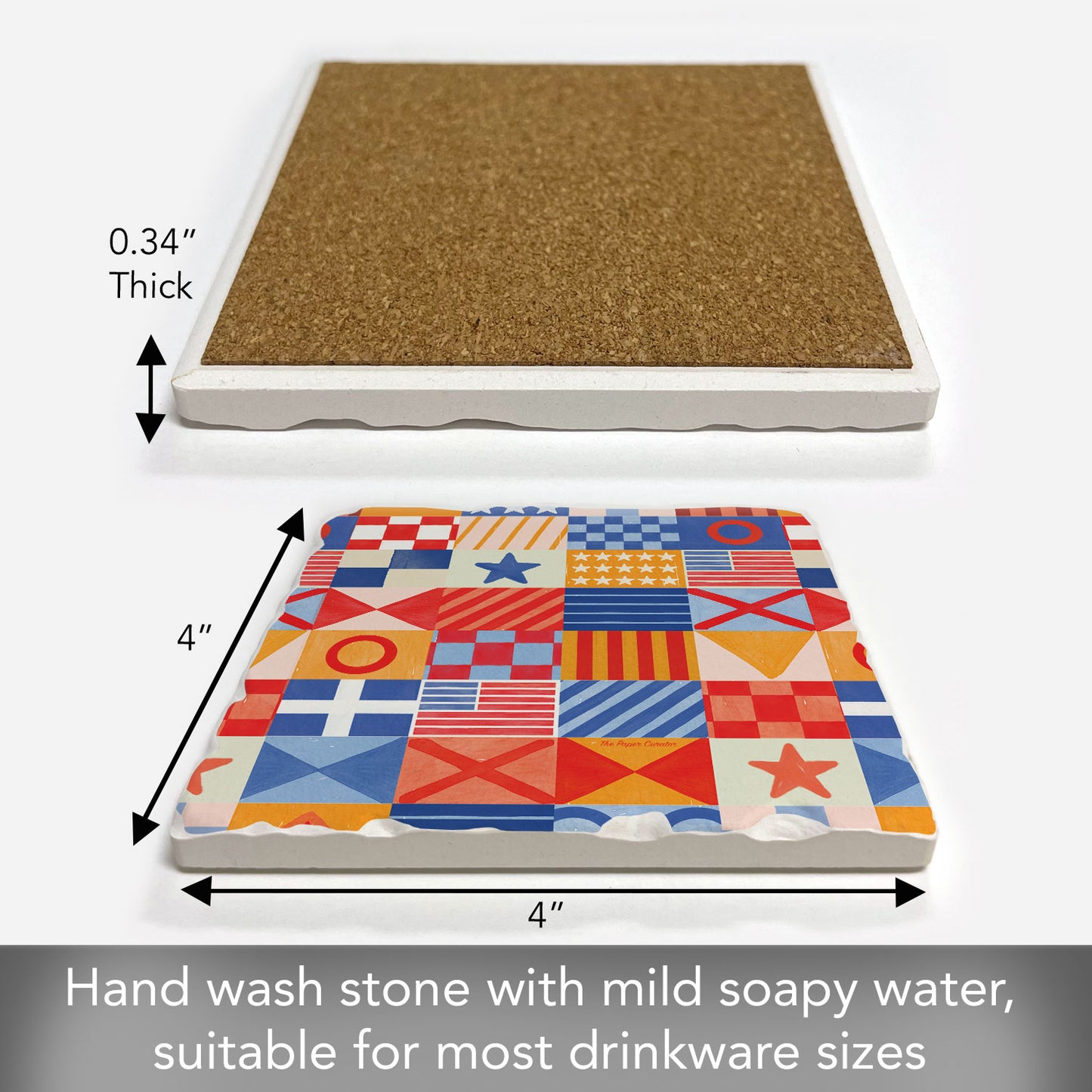 Nautical Flags Single Tumbled Tile Coaster 4" Square Create Your Own Collection