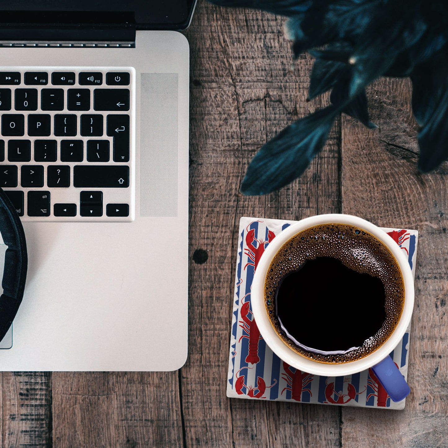 Lobster Stripe Single Tumbled Tile Coaster 4" Square Create Your Own Collection