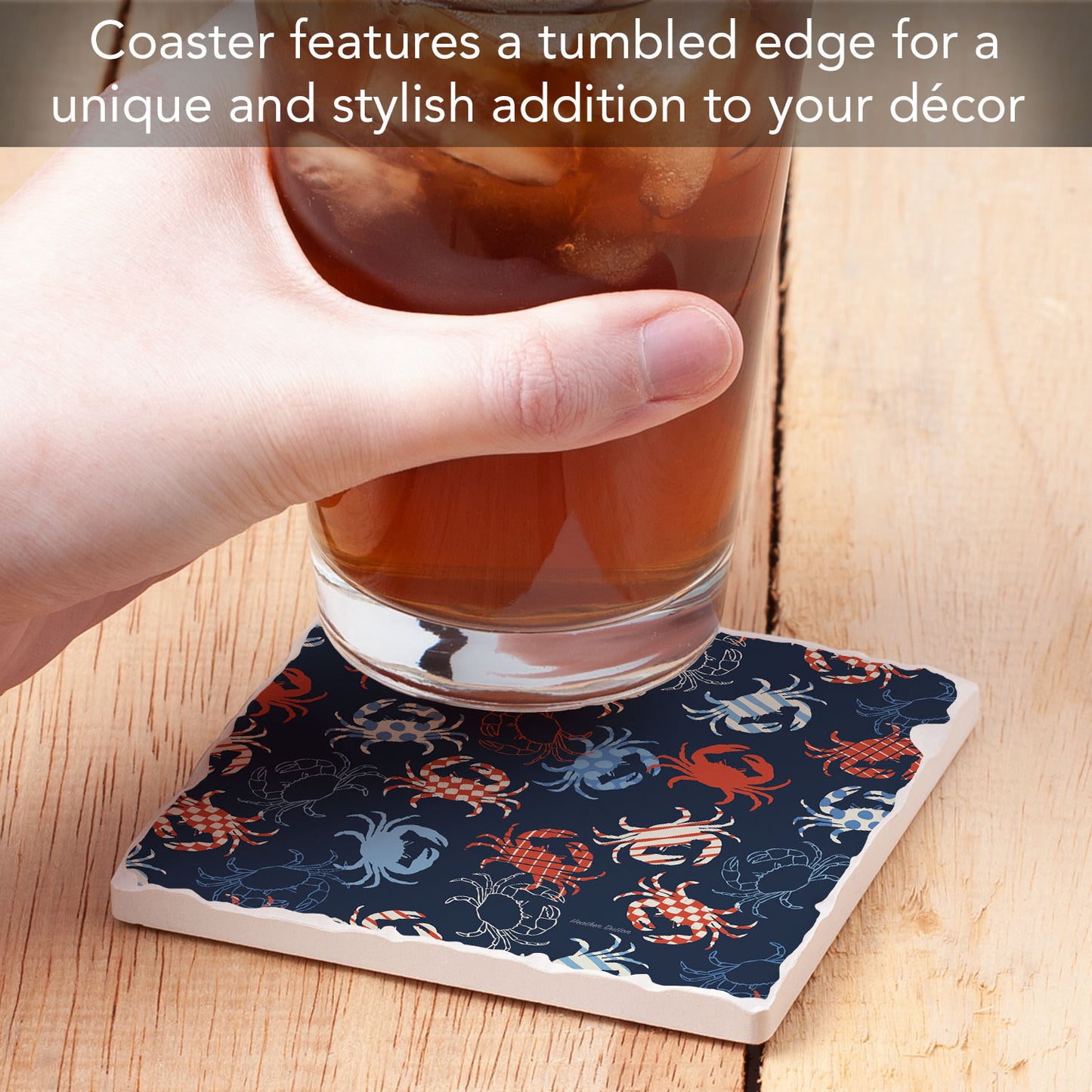 Crustaceous Single Tumbled Tile Coaster 4" Square Create Your Own Collection